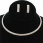 Rhinestones Two Lines Choker Necklace Set