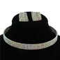 Rhinestones 5 Lines Choker Necklace Set