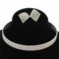 Rhinestones 5 Lines Choker Necklace Set