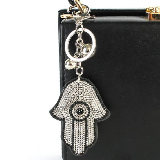 Rhinestones Hamsan Key Chain