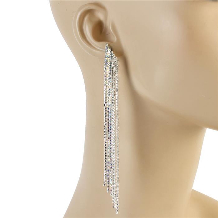 Rhinestones Long Seven Layereds Earring