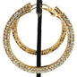 60mm Rhinestones Two Lines Hoop Earring