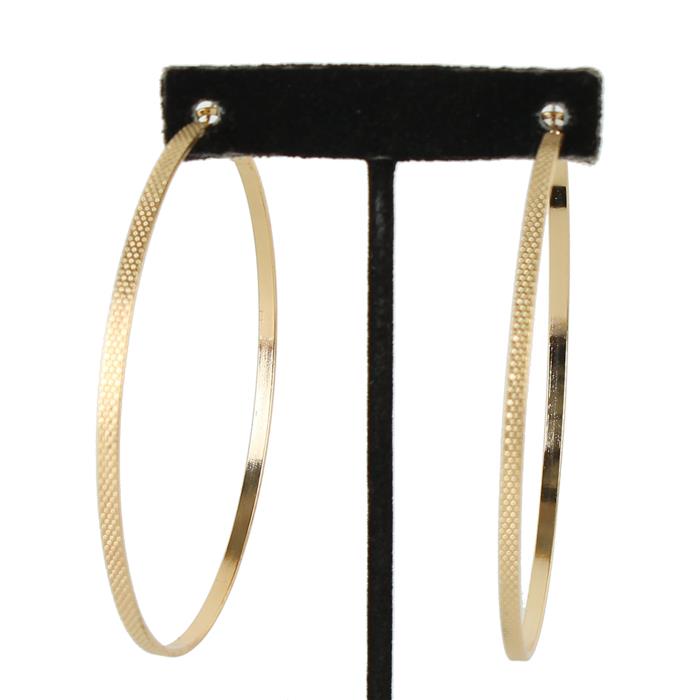 80mm Hammered Metal Hoop Earring