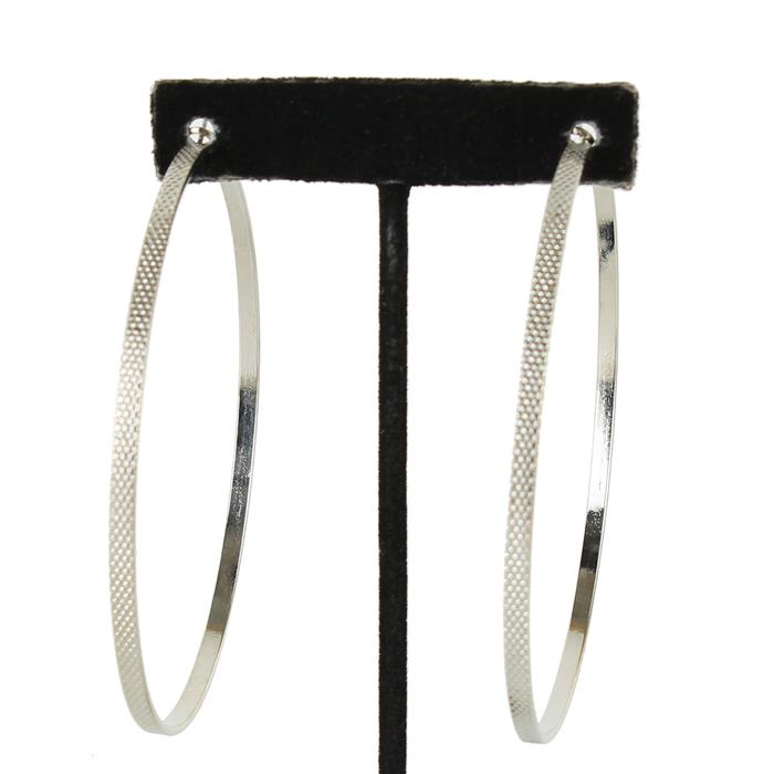 80mm Hammered Metal Hoop Earring