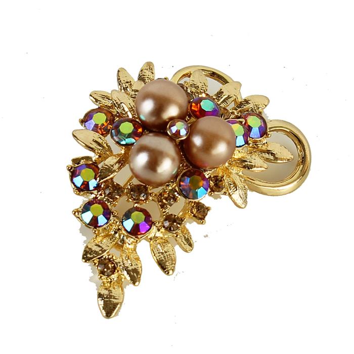 Crystal Pearl Brooch