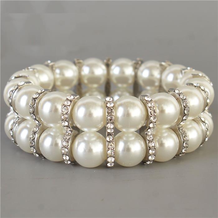 Pearl Stones 2 Lines Bracelet