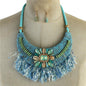 Fashion Fringed Flower Necklace Set