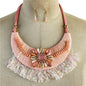 Fashion Fringed Flower Necklace Set