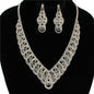 Rhinestones Swirl Tear Necklace Set