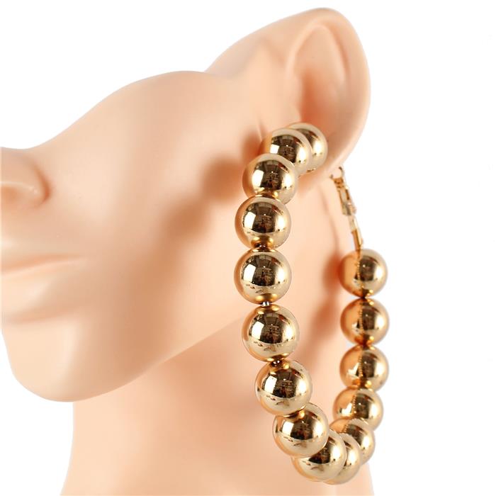 80MM Metal Balls Hoop Earring