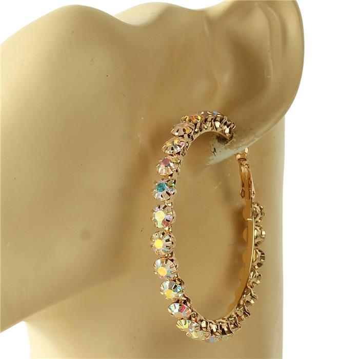 50mm Crystal Hoop Earring