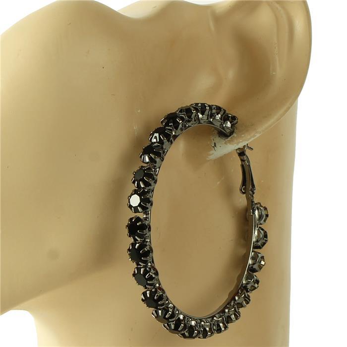 50mm Crystal Hoop Earring