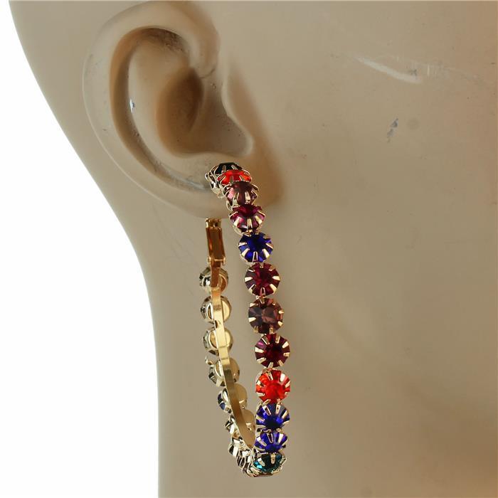 50mm Crystal Hoop Earring