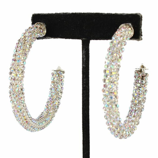 Rhinestone Casting Hoop Earring