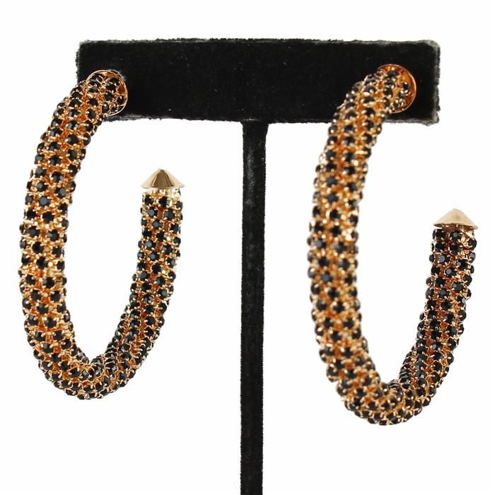 Rhinestone Casting Hoop Earring