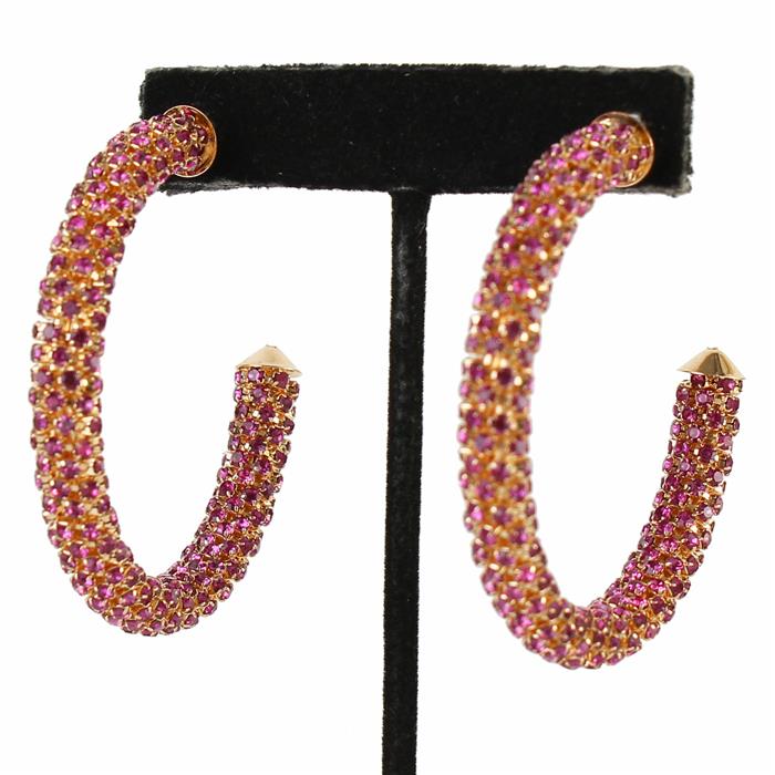 Rhinestone Casting Hoop Earring