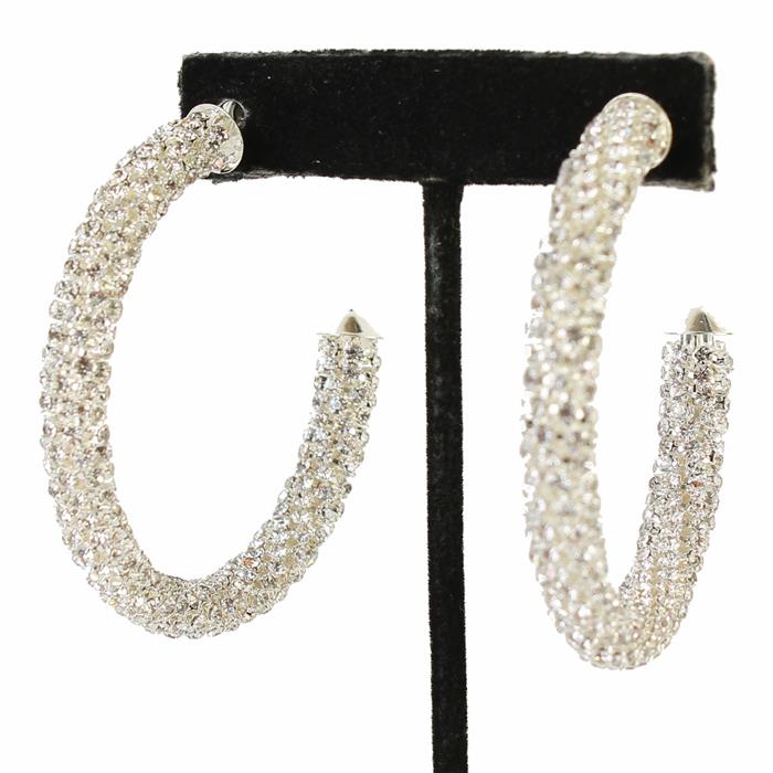 Rhinestone Casting Hoop Earring