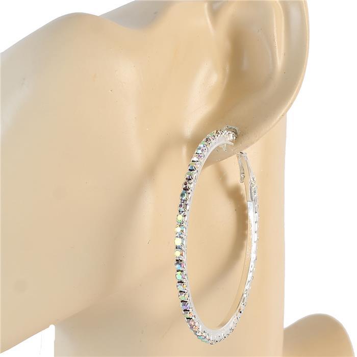 50mm  Rhinestones Hoop Earring