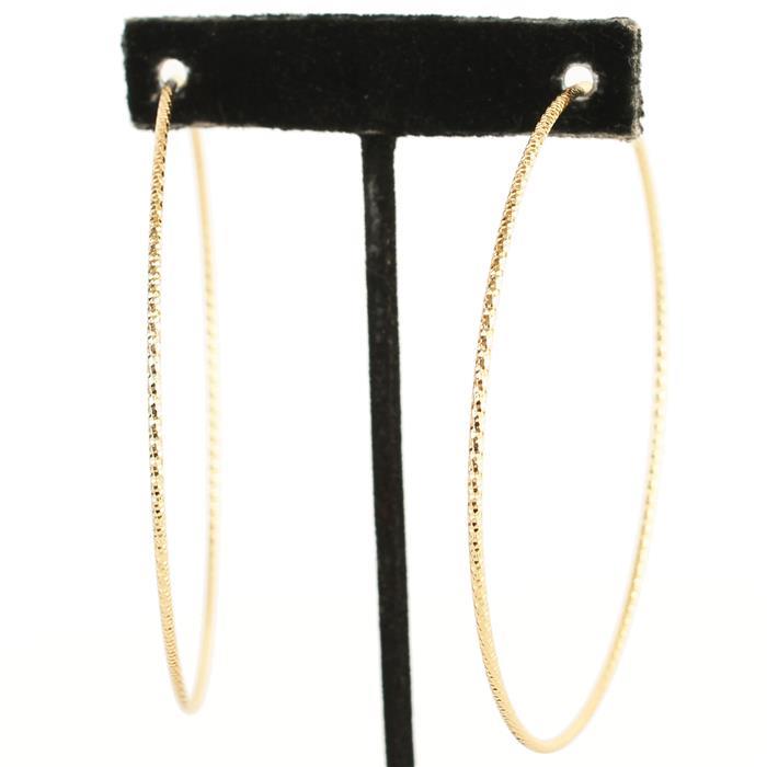 80mm Endless Hammered Hoop Earring