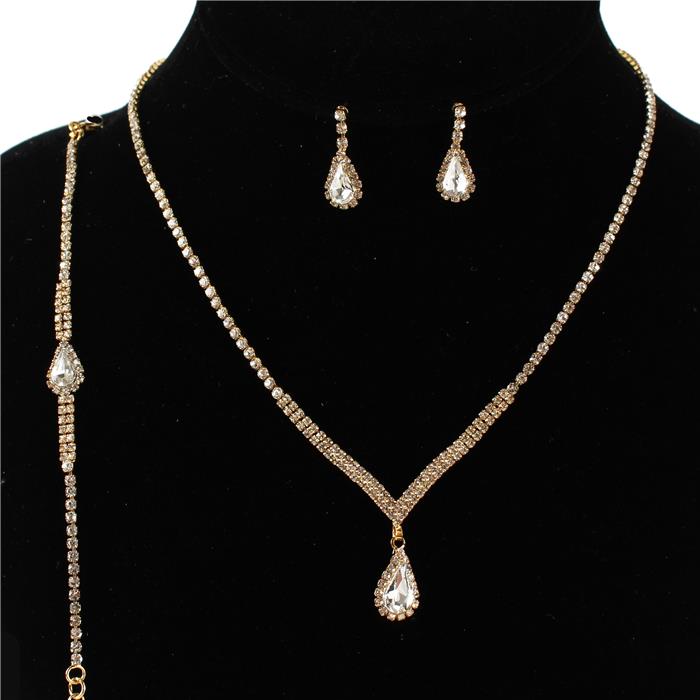 Junior 3 PC Rhinestons Necklace Set