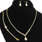 Rhinestone JR Teardrop 3pcs Nekclace Set