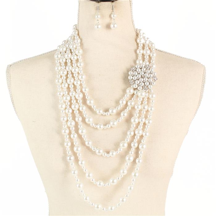 Pearl Long Necklace Set