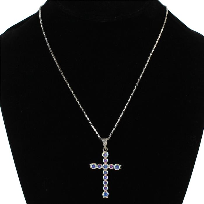 Cubic Zirconia Pendant Cross Necklace