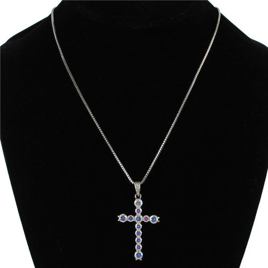 Cubic Zirconia Pendant Cross Necklace