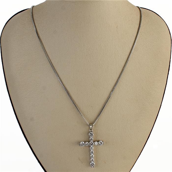 Cubic Zirconia Pendant Cross Necklace