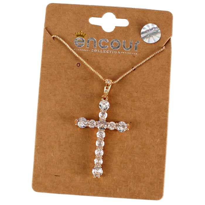 Cubic Zirconia Pendant Cross Necklace