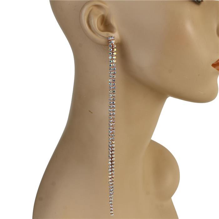 Rhinestone Long Drop Earring