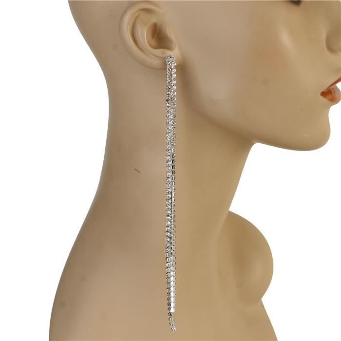 Rhinestone Long Drop Earring