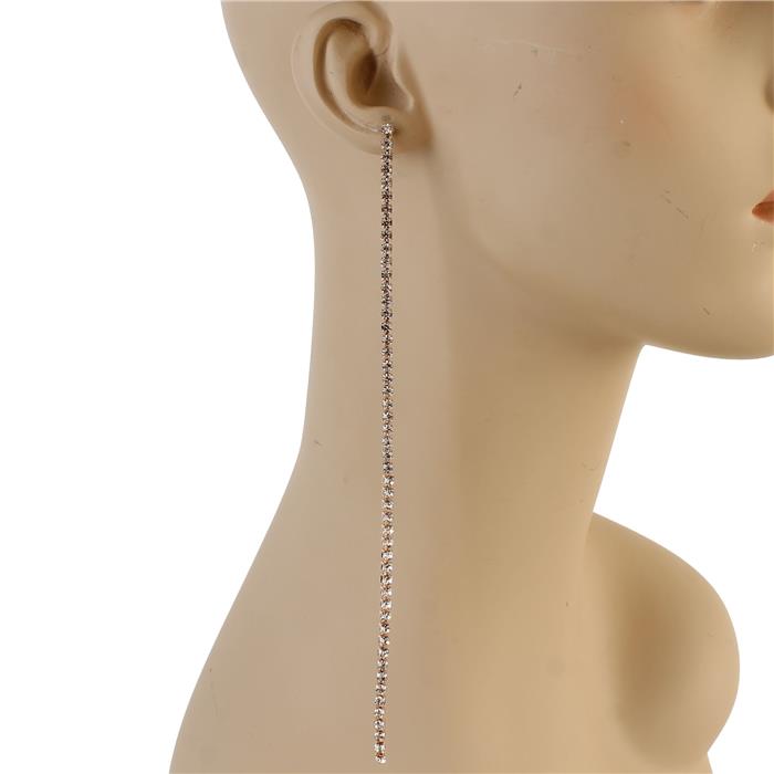 Rhinestone Long Drop Earring