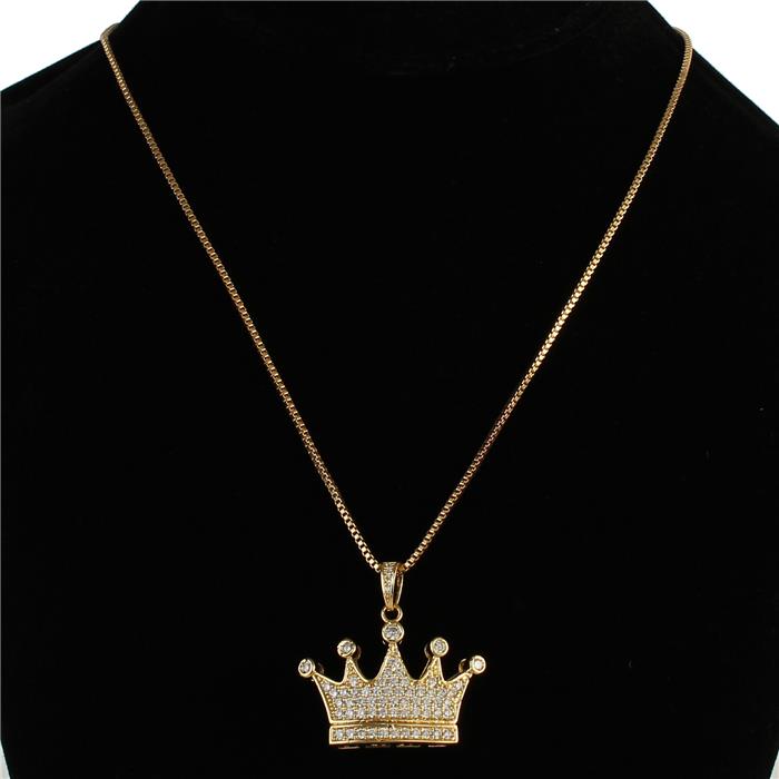 CZ Crown Pendant Necklace