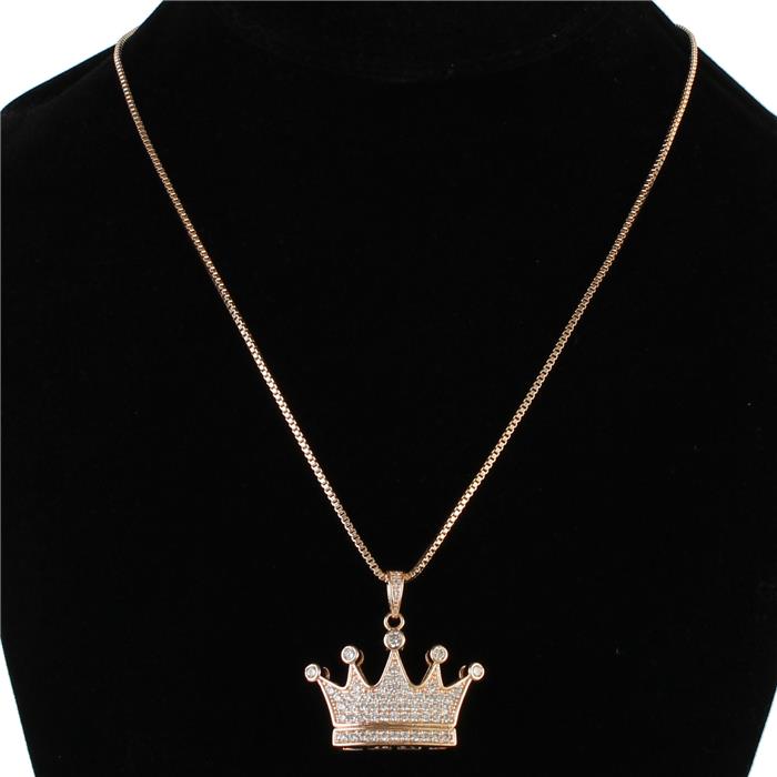 CZ Crown Pendant Necklace