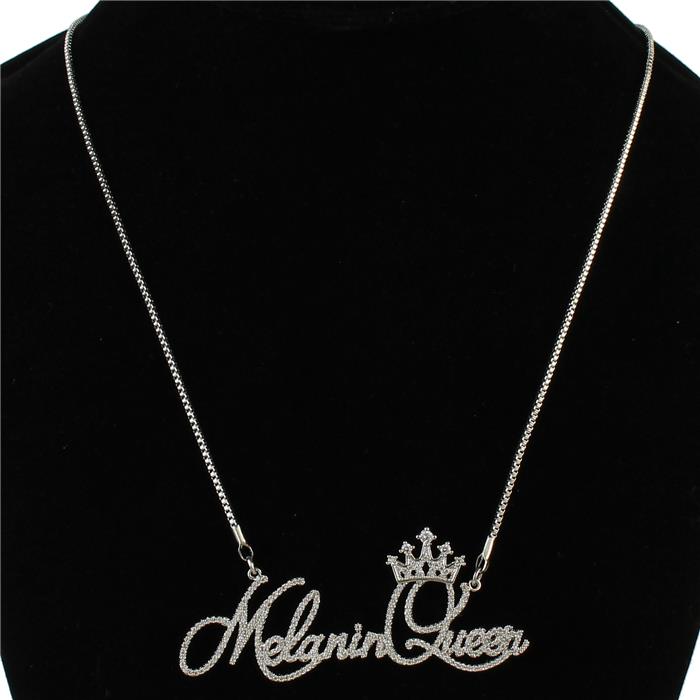 CZ PendantMelanin Queen Necklace