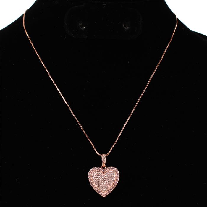 CZ Heart Charm Necklace