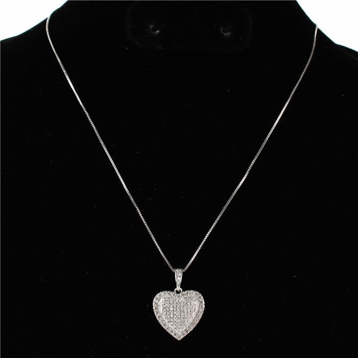 CZ Heart Charm Necklace