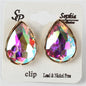 Crystal Tear Clip-On Earring