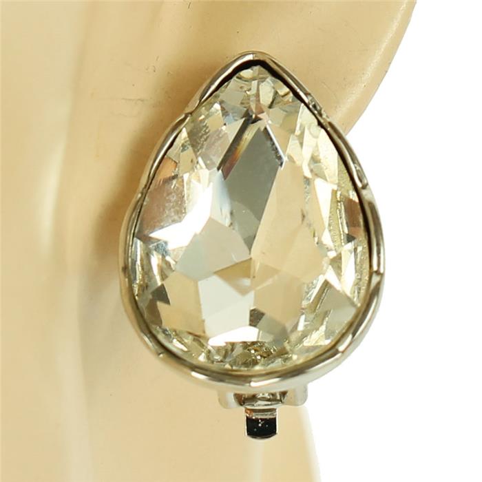 Crystal Tear Clip-On Earring