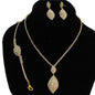 Rhinestones Ovaldrop 3pcs Necklace Set