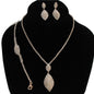 Rhinestones Ovaldrop 3pcs Necklace Set