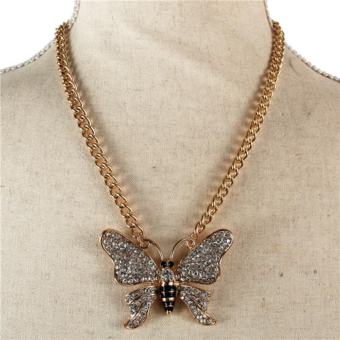 Metal Pendant Butterfly Necklace