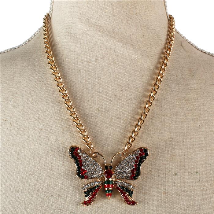 Metal Pendant Butterfly Necklace