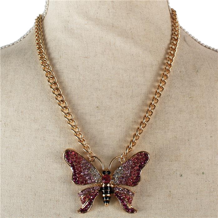 Metal Pendant Butterfly Necklace