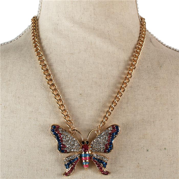 Metal Pendant Butterfly Necklace