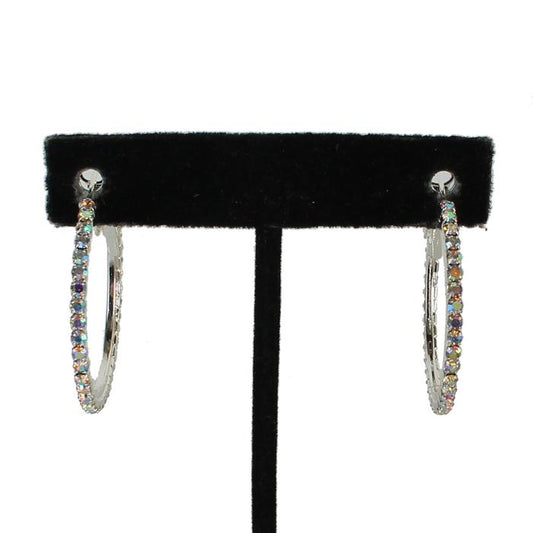 1.2 inch Rhinestones Hoop Earring