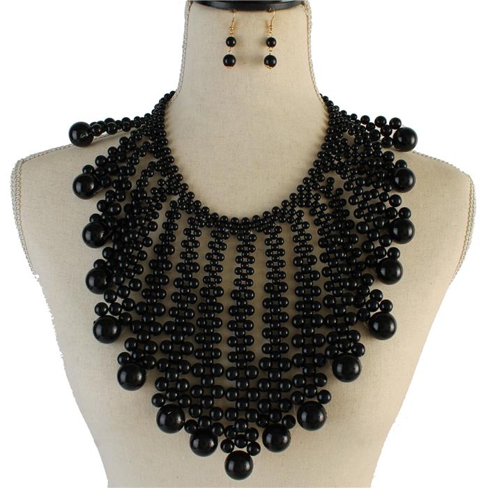 Pearl Bib Necklace Set