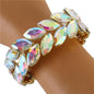 Crystal Leaf Stretch Bangle