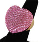 Fashoin Rhinestones Heart Ring